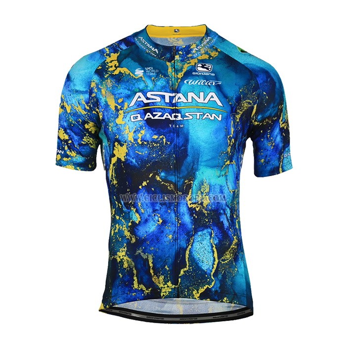 2023 Ropa Ciclismo AStana Azul Mangas Cortas y Culotte Corto